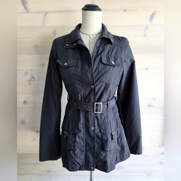 Merona Jackets & Blazers - Merona Belted Military Parka Black size S